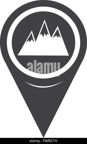 Pointeur de carte Icône Montagnes Illustration de Vecteur