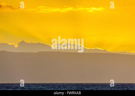 Avis de Lanai Maui de au coucher du soleil Banque D'Images