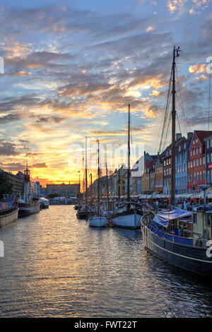 Canal de Nyhavn à Copenhague, Danemark Banque D'Images