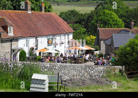 La pittoresque Tiger Inn, East Dean, un pays rural pub village niché dans les South Downs, East Sussex, Angleterre, Grande-Bretagne, Royaume-Uni Banque D'Images