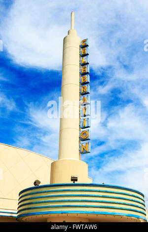 Cinéma art déco conçu, célébration, Osceola County, Floride, États-Unis, Amérique Latine Banque D'Images