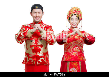 Happy Bride and Groom Banque D'Images