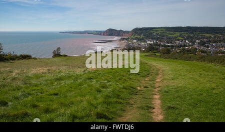 South West Coast Path menant au Royaume-Uni Devon Sidmouth Banque D'Images