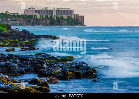 Stations balnéaires sur la côte, Maui Kaanapali Banque D'Images