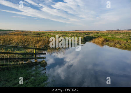 Burrows marais près de Stalmine sur l'estuaire de la rivière Wyre Banque D'Images