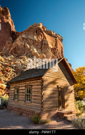 Fruita schoolhouse, bâtiment historique de Capitol Reef National Park, Utah, USA Banque D'Images