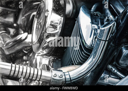 Du croquis à l'ancien combattant moto. Les motards de la réunion. Art technique. Banque D'Images