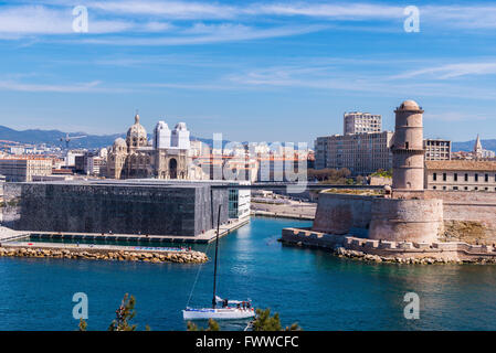 Mucem et Fort St Jean Marseille Bouche du Rhône France Banque D'Images