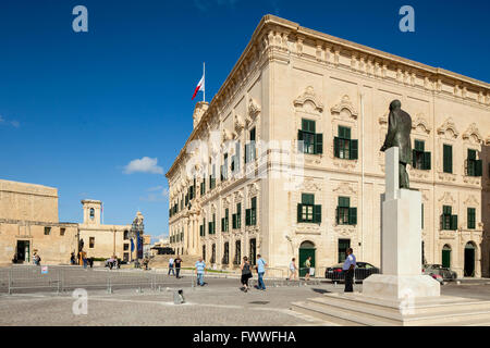 L'Auberge de Castille dans La Valette, Cabinet du Premier Ministre de Malte. Banque D'Images