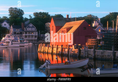 Motif n° 1 Pêche rouge remise et port de Rockport, Massachusettes, États-Unis Banque D'Images