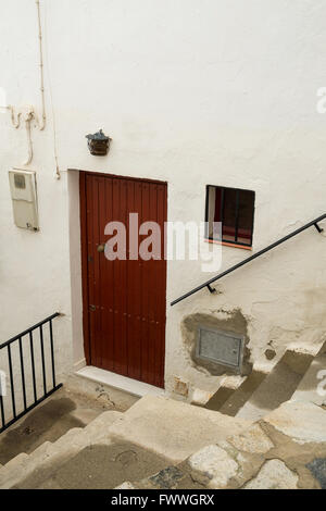 L'architecture andalouse traditionnelle dans la vieille ville de Mojacar, Andalousie, Espagne Banque D'Images