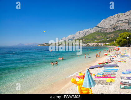 Plage de Makarska Riviera, Tucepi - Croatie Banque D'Images