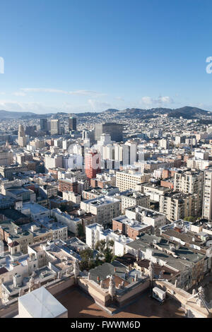 Le centre-ville de San Francisco à partir du haut de la marque, en Californie, USA Banque D'Images