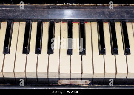 Gros plan des touches de piano Banque D'Images