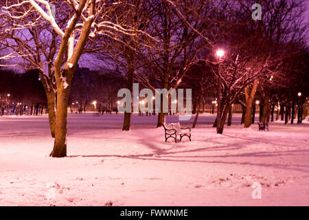 Un banc de neige couverts à Edimbourg Meadows Photos par Pako Mera Banque D'Images