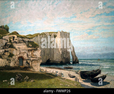 Les falaises d'Etretat après l'Orage, La Falaise d'Etretat après l'Orage, par Gustave Courbet, 1870, Musée d'Orsay, Paris, France Banque D'Images