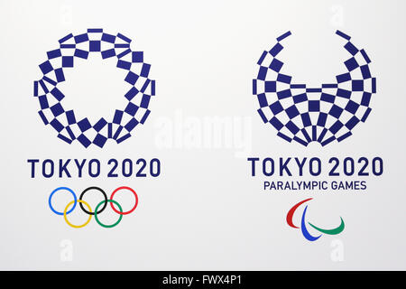 Tokyo, Japon. 8Th apr 2016. Vue générale, le 8 avril 2016 : Le Comité de sélection Tokyo 2020 a dévoilé les finalistes des emblèmes l'emblème de broderie à Tokyo, Japon. Credit : AFLO Co.,Ltd/Alamy Live News Banque D'Images