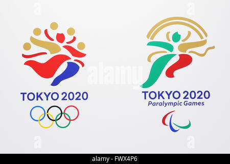 Tokyo, Japon. 8Th apr 2016. Vue générale, le 8 avril 2016 : Le Comité de sélection Tokyo 2020 a dévoilé les finalistes des emblèmes l'emblème de broderie à Tokyo, Japon. Credit : AFLO Co.,Ltd/Alamy Live News Banque D'Images