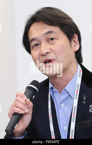 Tokyo, Japon. 8Th apr 2016. Takeshi Natsuno, le 8 avril 2016 : Le Comité de sélection Tokyo 2020 a dévoilé les finalistes des emblèmes l'emblème de broderie à Tokyo, Japon. Credit : AFLO Co.,Ltd/Alamy Live News Banque D'Images