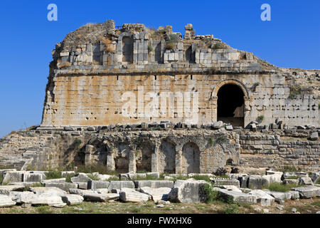 Dans l'ancien théâtre de Milet, Turquie, Méditerranée Banque D'Images