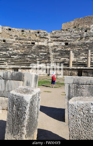 Dans l'ancien théâtre de Milet, Turquie, Méditerranée Banque D'Images