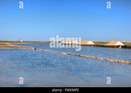 La Saline, Trapani, Sicile, Italie, Europe Banque D'Images