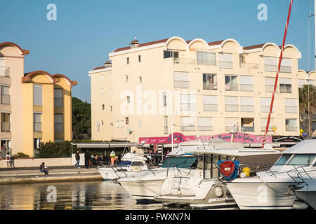 Nouveau Gruissan,port,port,autour de Narbonne, Aude, sud de la France,France,Europe. Banque D'Images