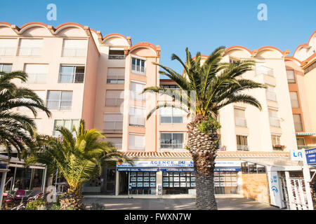 Agence immobilière à Gruissan, narbonne, aude, sud de la France,France,Europe. Banque D'Images