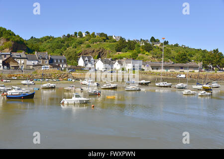 Port sur la rivière Gouët à Saint-Brieuc, commune française du département des Côtes-d'Armor en Bretagne, dans le nord-ouest de la France. Banque D'Images