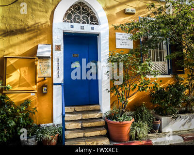 Israël, Tel Aviv, Neve Tzedek, Agnon Chambre. Résidence de l'écrivain lauréat du prix Nobel, Shmuel Yosef Agnon au 2 rue Rokah Banque D'Images