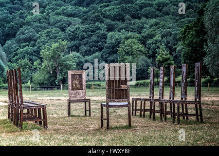 "L'installation d'art public des jurés marquage Runnymede 800 ans de l'influence de la Grande Charte Banque D'Images