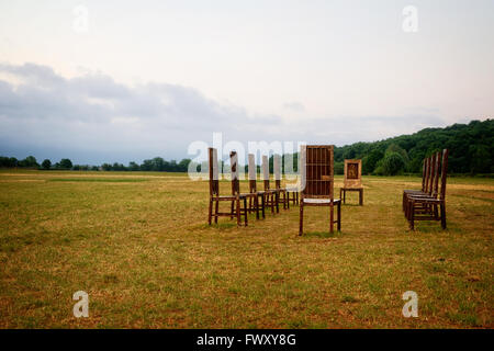 "L'installation d'art public des jurés marquage Runnymede 800 ans de l'influence de la Grande Charte Banque D'Images