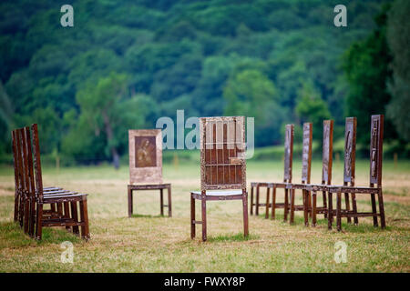 "L'installation d'art public des jurés marquage Runnymede 800 ans de l'influence de la Grande Charte Banque D'Images