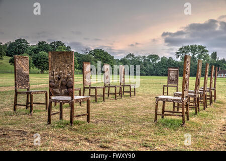 "L'installation d'art public des jurés marquage Runnymede 800 ans de l'influence de la Grande Charte Banque D'Images