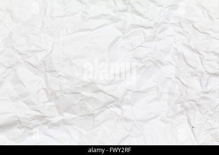 Papier froissé blanc texture de fond. Feuille de papier blanc. Banque D'Images