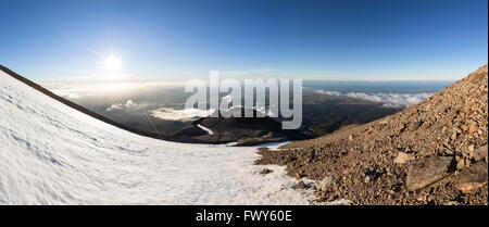 Sur le Mont Taranaki, volcan de l'Île du Nord, Nouvelle-Zélande Banque D'Images