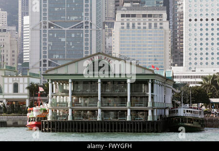 Central Pier, derrière l'hôtel Mandarin Oriental, District Central, Hong Kong Island, Hong Kong, Chine Banque D'Images