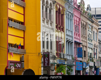 Maisons colorées au Marché Central, Kuala Lumpur, Malaisie Banque D'Images