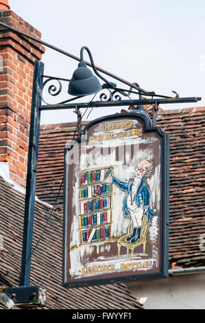 Le signe de la bouteille en cuir à Cobham, avec M. Pickwick du Pickwick Papers par Charles Dickens. Banque D'Images