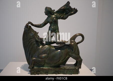 Cette sculpture en bronze est appelée, 'Europa et les Bull." Il a été fait dans les années 1923-1924 par le sculpteur suédois Carl Milles, Banque D'Images