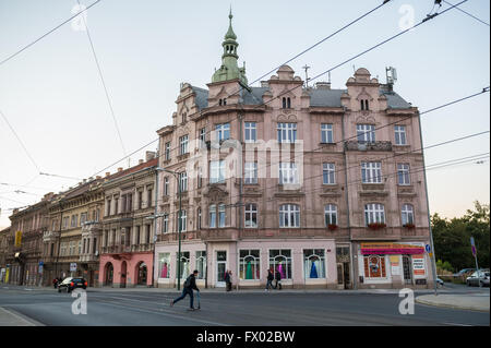 Maisons de vacances à Prazska street dans la ville de Pilsen, République Tchèque Banque D'Images