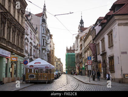 Prazska street dans la ville de Pilsen, République Tchèque Banque D'Images