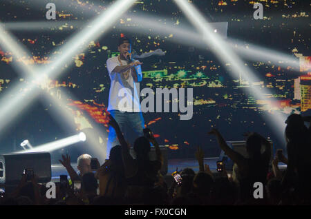 Sydney, Australie. 10 avr, 2016. TYGA effectue pendant le Big Top Luna Park a accueilli le concert 'TYGA - Le Rawwest Alive Tour' à Sydney. Credit : Mitchell Burke/Pacific Press/Alamy Live News Banque D'Images