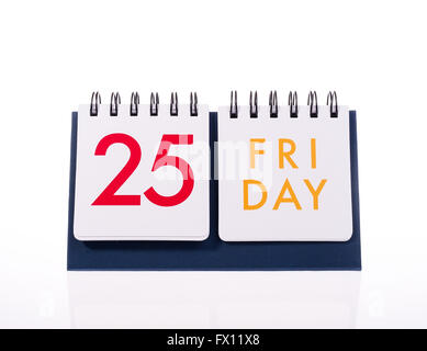 Décembre 2015 Calendrier jours de Noël isolé sur fond blanc,Nouvelle Année 2016 concept est à venir Banque D'Images