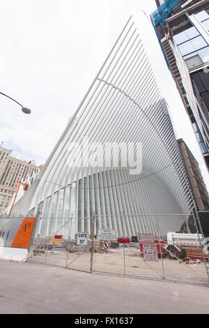 Centre de transport à Oculus One World Trade Center en construction. New York City, New York, États-Unis d'Amérique. Banque D'Images