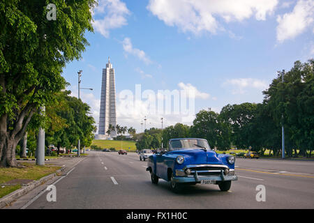 Vue horizontale de la tour commémorative Jose Marti à La Havane, Cuba. Banque D'Images