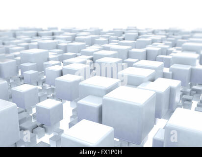 Cubes 3D isolé sur fond blanc Banque D'Images