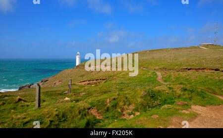 Sentier du littoral Trevose Head North Cornwall côte entre Newquay et Padstow Banque D'Images