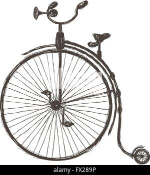 Vintage bicycle avec grande roue Illustration de Vecteur