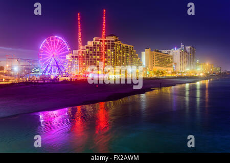 Myrtle Beach, Caroline du Sud, USA beach front d'horizon. Banque D'Images